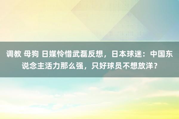 调教 母狗 日媒怜惜武磊反想，日本球迷：中国东说念主活力那么强，只好球员不想放洋？