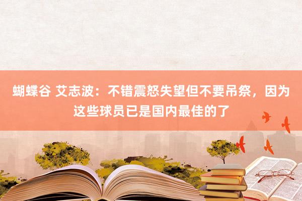 蝴蝶谷 艾志波：不错震怒失望但不要吊祭，因为这些球员已是国内最佳的了