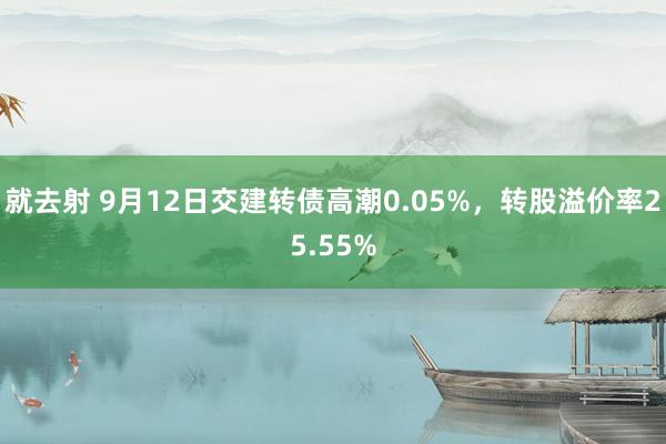 就去射 9月12日交建转债高潮0.05%，转股溢价率25.55%