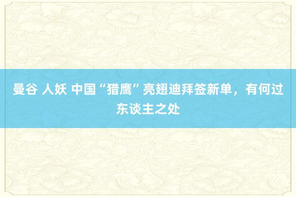 曼谷 人妖 中国“猎鹰”亮翅迪拜签新单，有何过东谈主之处