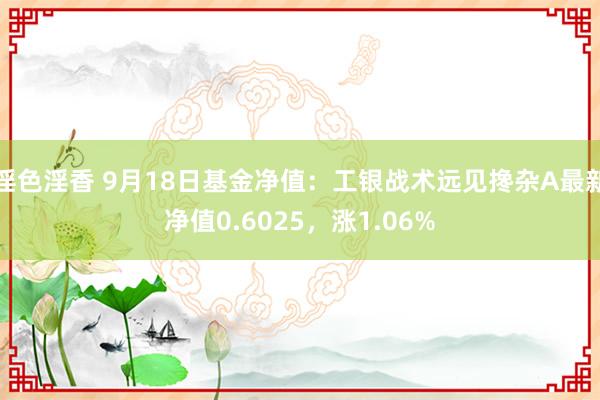 淫色淫香 9月18日基金净值：工银战术远见搀杂A最新净值0.6025，涨1.06%