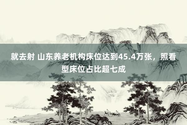 就去射 山东养老机构床位达到45.4万张，照看型床位占比超七成