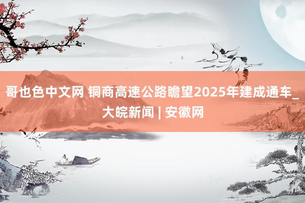 哥也色中文网 铜商高速公路瞻望2025年建成通车_大皖新闻 | 安徽网