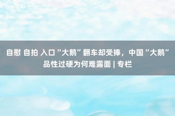 自慰 自拍 入口“大鹅”翻车却受捧，中国“大鹅”品性过硬为何难露面 | 专栏