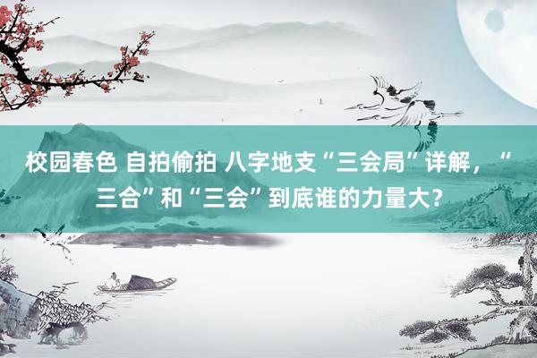 校园春色 自拍偷拍 八字地支“三会局”详解，“三合”和“三会”到底谁的力量大？